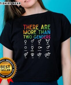 Good There Are More Than Two Genders LGBT Colors Ladies Tee showcasing vibrant colors celebrating gender diversity.