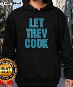 Trevor Lawrence hoodie featuring 'Let Trev Cook' design, perfect for Jacksonville Jaguars fans and football enthusiasts.
