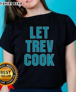 Alt Text: Good Trevor Lawrence Let Trev Cook Jacksonville Jaguars ladies tee featuring vibrant graphics and comfortable fit.
