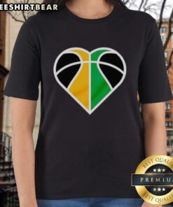 Good Utah Jazz Basketball Heart Logo Ladies Tee in vibrant colors, perfect for fans showcasing team spirit and style.