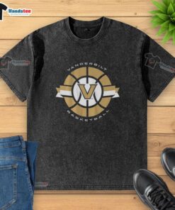 Alt Text: Good Vanderbilt Commodores Basketball Classic Circle Ball Logo on a Washed T-Shirt, perfect for fans and casual wear.