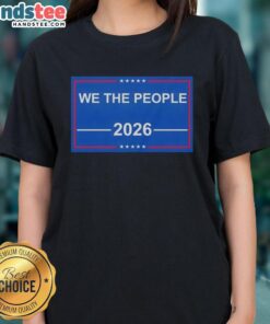 Patriotic USA ladies tee featuring the 'Good We The People 2026' flag design, perfect for celebrating American pride.