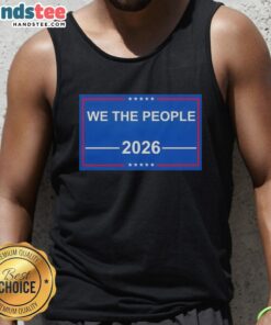 Alt Text: Patriotic USA tank top featuring the 'Good We The People 2026' flag design, perfect for summer celebrations.