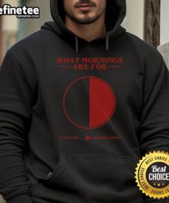 Cozy hoodie featuring 'Good Morning' design, perfect for coffee contemplation and casual wear.
