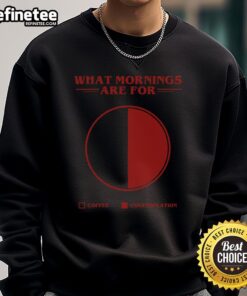 Cozy sweatshirt with Good Morning design, perfect for coffee contemplation, featuring a pie graphic for a whimsical touch.