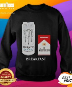 Good White Monster Marlboro Red cigarette breakfast sweatshirt featuring bold graphics and a cozy design.