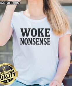 Good Woke Nonsense Ladies Tee featuring a stylish design and vibrant colors, perfect for casual outfits and expressing individuality.