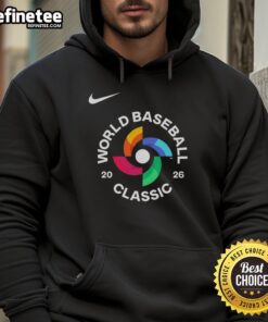 Good World Baseball Classic 2026 logo hoodie featuring vibrant design, perfect for fans supporting the tournament.