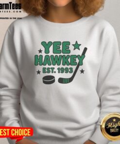 Good Yee Hawkey Hockey sweatshirt established 1993, featuring a stylish design and vibrant colors for fans.