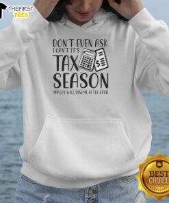 Happy tax season hoodie featuring a humorous quote about life resuming after April, perfect for tax season stress relief.