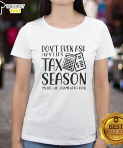 Happy tax season ladies tee featuring a humorous quote about life resuming after April, perfect for tax season stress relief.