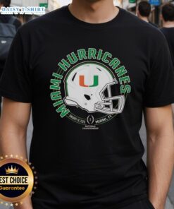 Happy fans wearing Miami Hurricanes CFP National Championship 2026 T-shirts, celebrating in Miami, FL.
