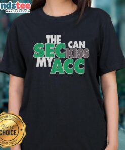 Happy Miami Hurricanes SEC Can Kiss My ACC ladies tee featuring vibrant team colors and a fun design for fans.