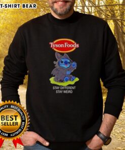 Happy Stitch Cosplay sweatshirt featuring Toothless, promoting Tyson Foods' Stay Different, Stay Weird campaign.