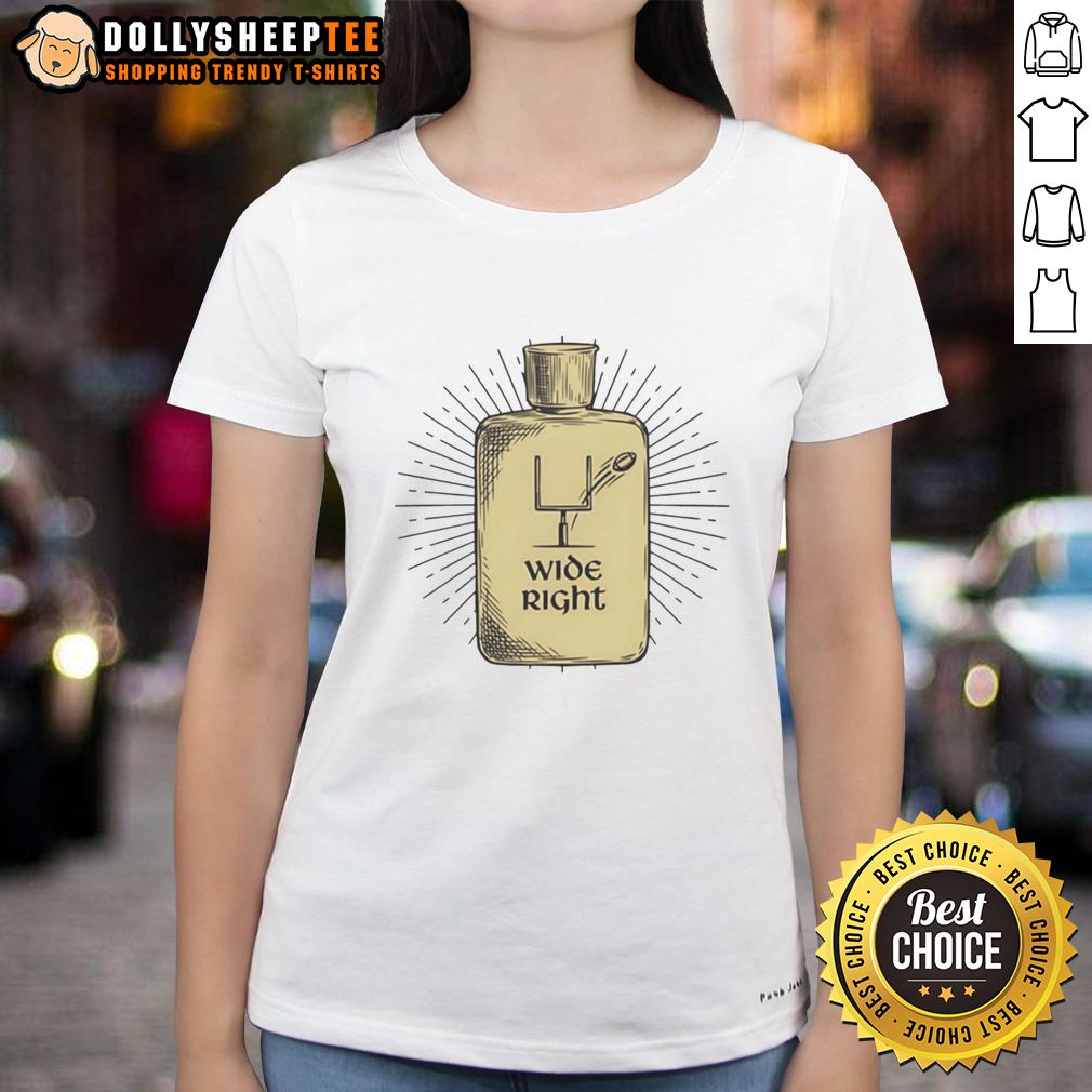 Happy Wide Right Holy Water Ladies Tee Happy Wide Right Holy Water Ladies Tee featuring a stylish design perfect for casual outfits and spiritual gatherings.