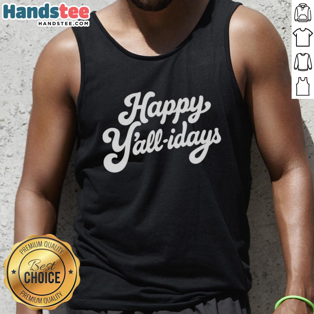 happy-yall-idays-tank-top Happy Y'all Idays tank top design featuring festive colors and fun typography for holiday celebrations.