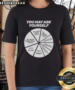 Happy ladies tee featuring the phrase 'My God, What Have I Done?' perfect for casual wear and self-reflection.