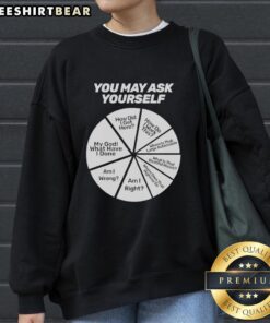 Happy sweatshirt featuring the phrase 'My God, What Have I Done?' for a humorous twist on self-reflection and life choices.