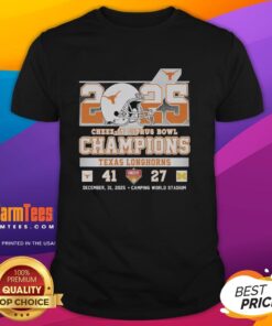 Alt Text: Hot 2025 Cheez-It Citrus Bowl Champions Texas Longhorns vintage t-shirt featuring bold team graphics and vibrant colors.
