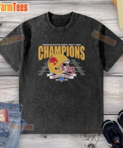 Texas State Bobcats Football Champions 2026 Armed Forces Bowl washed t-shirt, celebrating the team's victory.