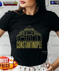 Line art of Hagia Sofia in Constantinople, showcasing ancient architecture on a stylish ladies tee.