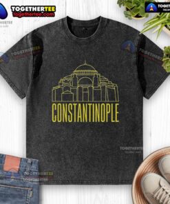 Hot Constantinople Hagia Sofia line art on a washed t-shirt showcasing ancient architecture style.