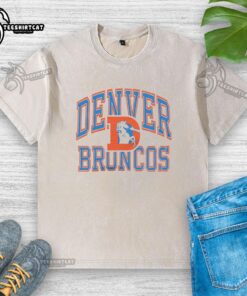 Hot Denver Broncos Arch Washed T-Shirt featuring bold team colors and logo, perfect for fans and game day attire.