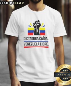 Hot Dictadura Caida Venezuela Libre Protest T-Shirt featuring bold graphics for supporters of Venezuelan freedom.