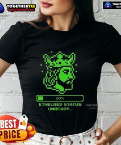 8-bit style ladies tee featuring Hot Ethelred, the Status Unready King of the English, perfect for history and gaming fans.