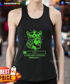 8-bit tank top featuring Hot Ethelred, the Status Unready King of the English, in a vibrant retro design.