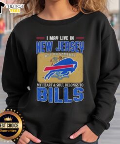 Buffalo Bills football flag sweatshirt showcasing team pride, perfect for game day in New Jersey.