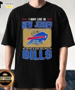 Buffalo Bills Football flag t-shirt for game day, showcasing pride for NJ fans supporting their team.