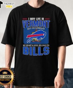 Buffalo Bills Football flag t-shirt design, perfect for fans in Vermont on game day, showcasing team spirit and pride.