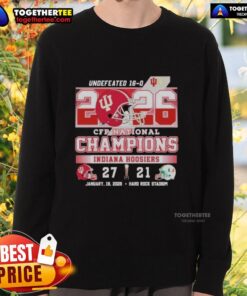 Alt Text: Hot Indiana Beats Miami 27-21 CFP National Champions Sweatshirt showcasing team pride and victory celebration.
