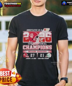 Hot Indiana Beat Miami 27-21 CFP National Champions T-Shirt showcasing vibrant team colors and bold championship graphics.