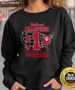 Hot Indiana Hoosiers 2025 National Champions IU Football Number One Sweatshirt in vibrant red with bold graphics.
