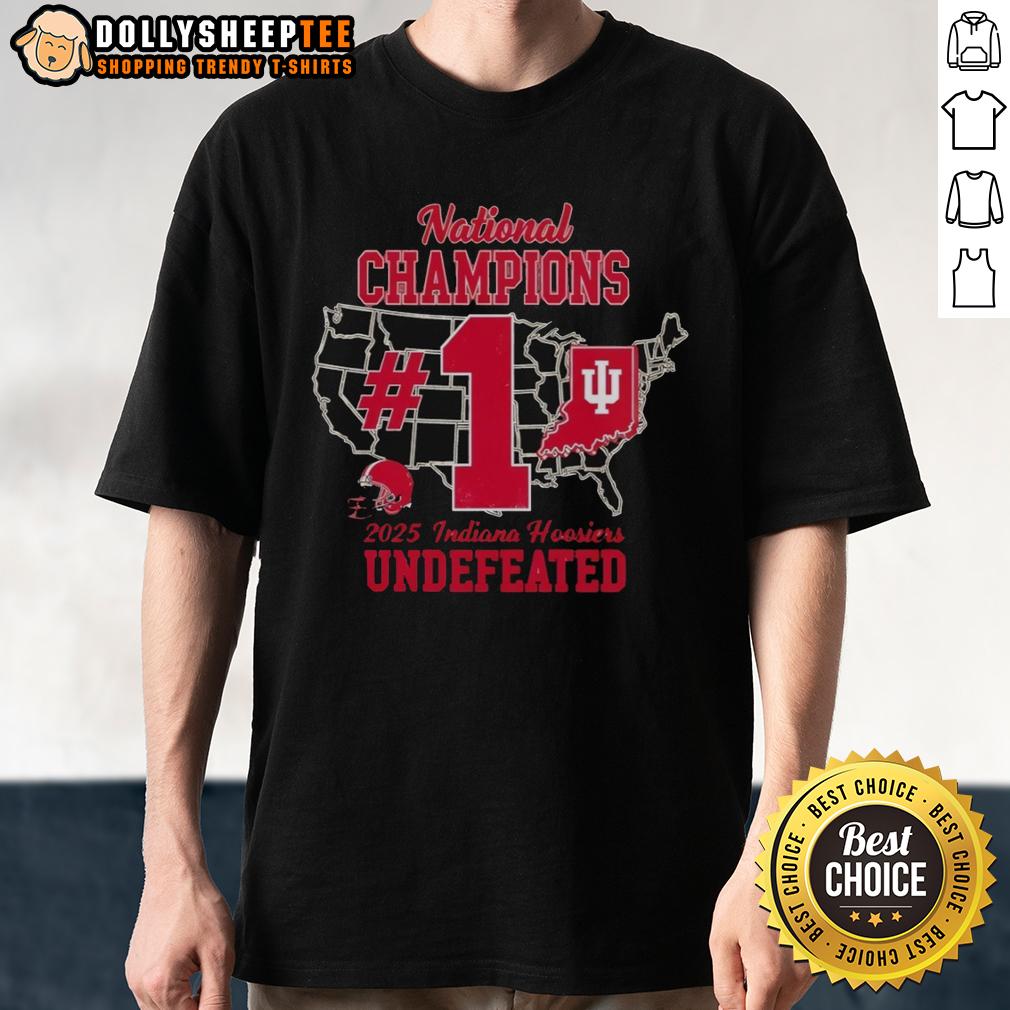 Hot Indiana Hoosiers 2025 National Champions Iu Football Number One T Shirt Indiana Hoosiers 2025 National Champions football T-shirt featuring a bold design, perfect for fans and supporters.