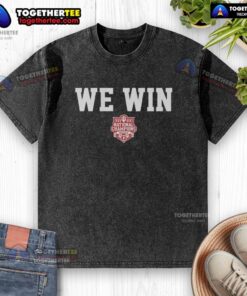 Hot Indiana Hoosiers We Win National Champions 2025-2026 washed t-shirt in red with team logo and slogan.