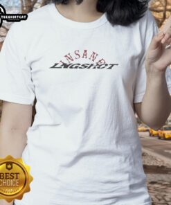 Hot Longshot X Insane logo on a stylish ladies tee, perfect for casual wear and showcasing unique fashion.