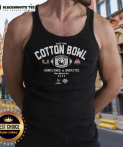 Hot Miami Hurricanes vs Ohio State Buckeyes tank top for Goodyear Cotton Bowl on New Year's Eve, perfect for game day.