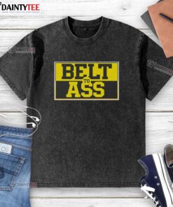 Hot Michigan Wolverine belt-to-ass washed t-shirt showcasing vibrant colors and stylish design for fans.