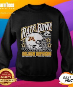 Alt Text: Hot Minnesota Golden Gophers 2025 Rate Bowl sweatshirt featuring team helmet design, perfect for fans in Phoenix, Arizona.