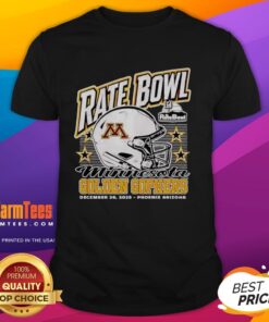 Hot Minnesota Golden Gophers 2025 Rate Bowl T-shirt featuring a helmet design, perfect for fans in Phoenix, Arizona.