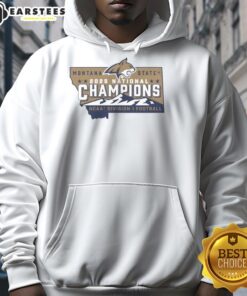 Alt Text: Hot Montana State Bobcats Football 2025 National Champions NCAA Division I State Logo Hoodie in vibrant colors.
