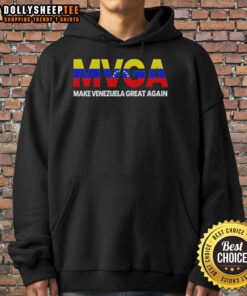 Hot MVGA Make Venezuela Great Again hoodie featuring bold text design on a stylish sweatshirt.