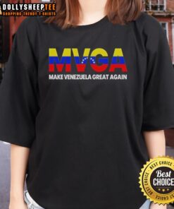 Hot MVGA Make Venezuela Great Again Ladies Tee featuring vibrant design and comfortable fit for stylish support.