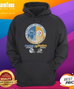 Stylish hoodie featuring a mashup of Pittsburgh Steelers and Penn State Nittany Lions helmet logos for game day.