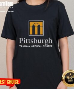 Alt Text: Hot Pittsburgh Trauma Medical Center logo featured on a stylish ladies' tee, perfect for supporters and fans.
