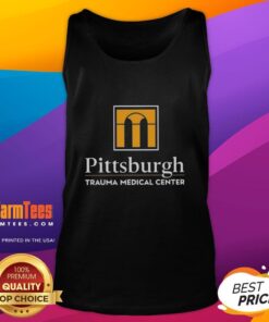 Alt Text: Stylish Hot Pittsburgh Trauma Medical Center logo tank top, perfect for casual wear and showing support for healthcare.