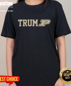 Hot Purdue Boilermakers Football X Trump logo ladies tee, featuring bold graphics and a stylish design for fans.